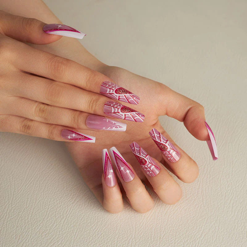 Reusable Press-On Nails – High-Gloss Acrylic Nail Set with Adhesive Tabs - Image 3