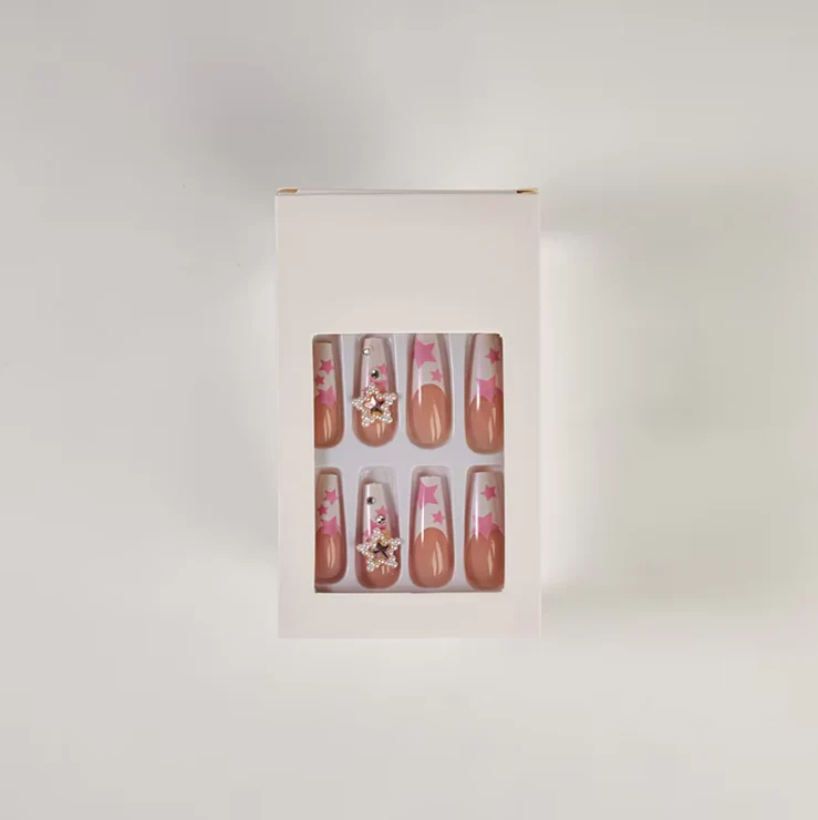 Reusable Press-On Nails – High-Gloss Acrylic Nail Set with Adhesive Tabs - Image 4