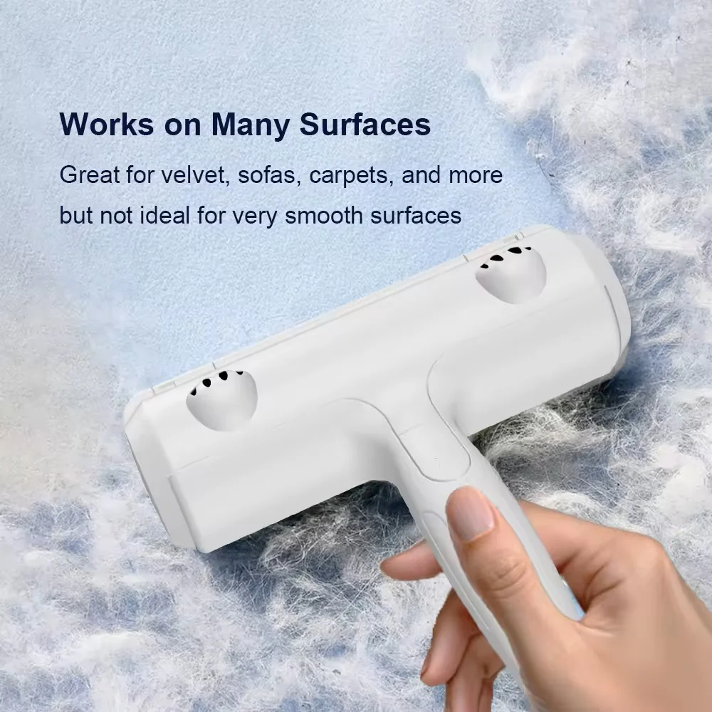 Reusable silicone pet fur remover roller — self-cleaning, no refills, ideal for dogs & cats on couches, beds & carpets. - Image 3