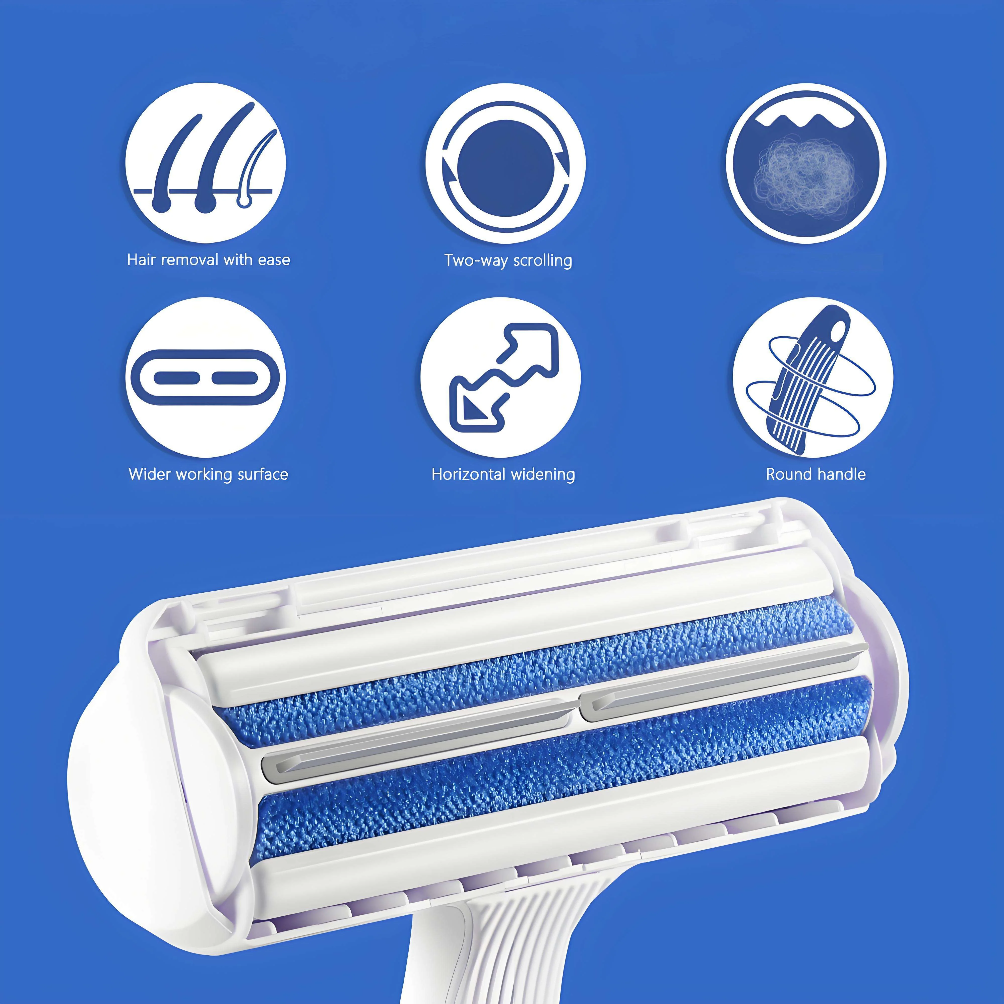 Reusable silicone pet fur remover roller — self-cleaning, no refills, ideal for dogs & cats on couches, beds & carpets. - Image 6