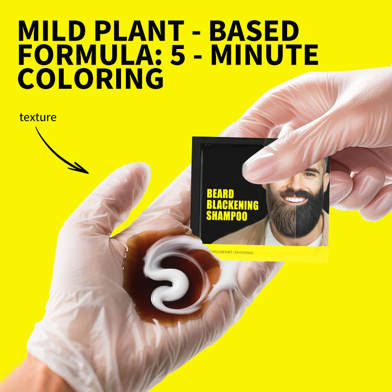 Semi-Permanent Menās Beard Dye Shampoo ā Natural Black Color, Easy 5-Minute Gray Coverage - Image 3