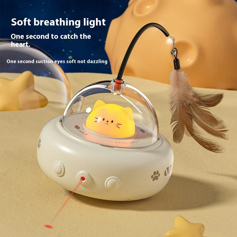 Smart Automatic Cat Teasing Toy – Self-Moving Feather & Laser Stick - Image 3