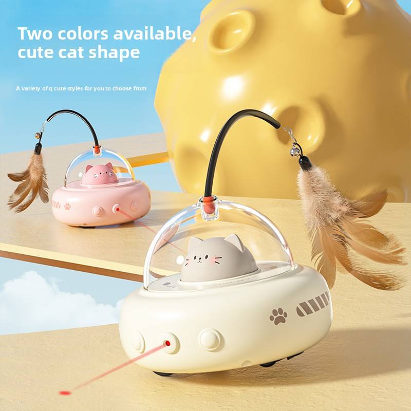 Smart Automatic Cat Teasing Toy – Self-Moving Feather & Laser Stick - Image 4