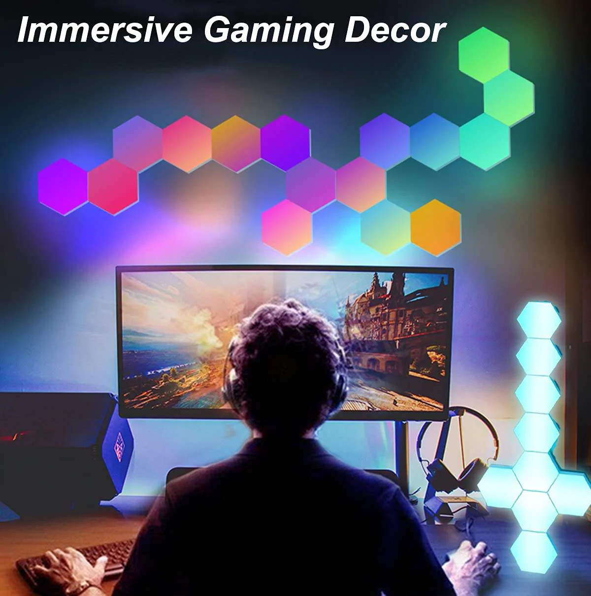 Smart Modular LED Hex Light Panels with App & Touch Control – Music Sync Wall Lights for Home Decor & Gaming Setup - Image 5