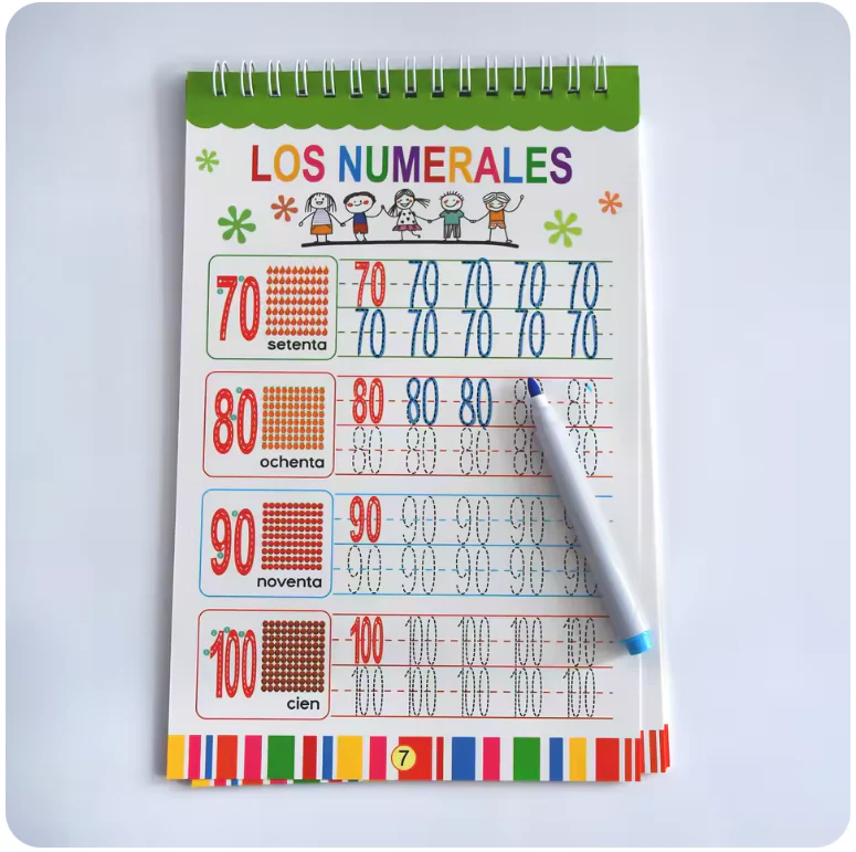 Spanish Numbers 1–100 Tracing Workbook – Dry Erase Handwriting Practice Book for Kids & Homeschool Learning - Image 6