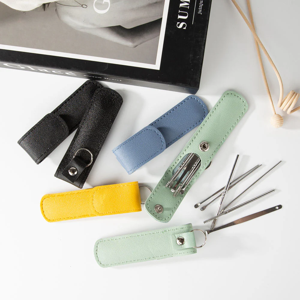 Stainless Steel Earwax Removal Tool Set – 6-Piece Cleaning Kit with Case - Image 2