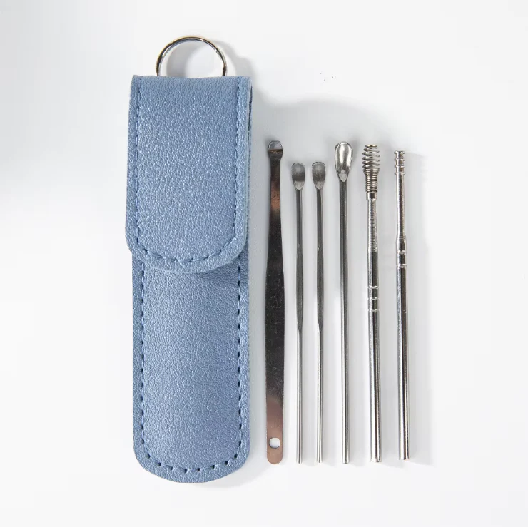 Stainless Steel Earwax Removal Tool Set – 6-Piece Cleaning Kit with Case - Image 6