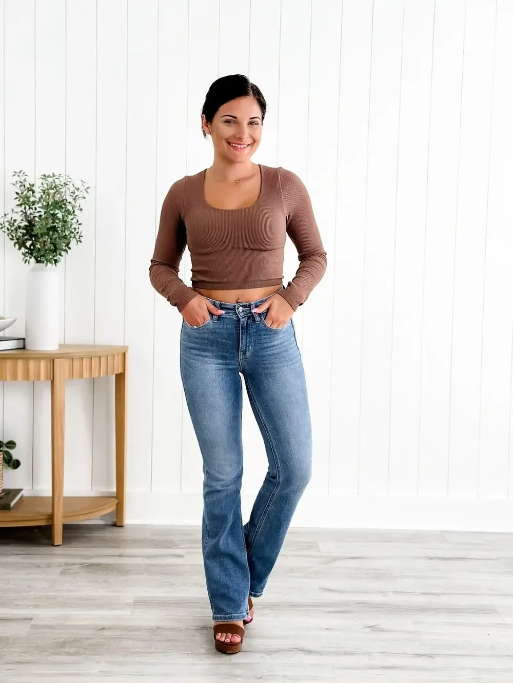 Tummy Control Bootcut Jeans - Image 6
