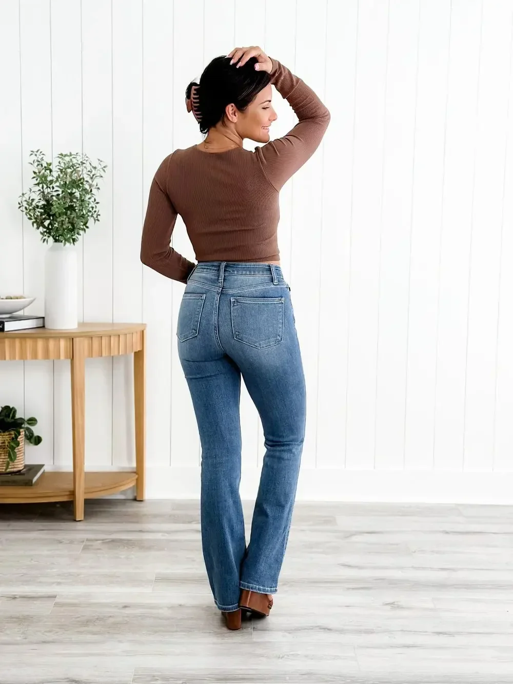 Tummy Control Bootcut Jeans - Image 7