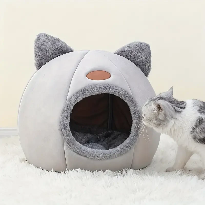 Warm Pet House with Soft Cushion – Semi-Enclosed Bed for Cats and Small Dogs - Image 5