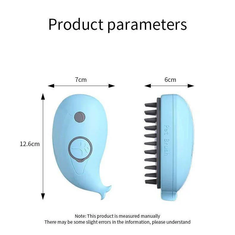 Whale Claw Design Steam Brush for Dogs & Cats – Rechargeable Pet Grooming Tool - Image 9